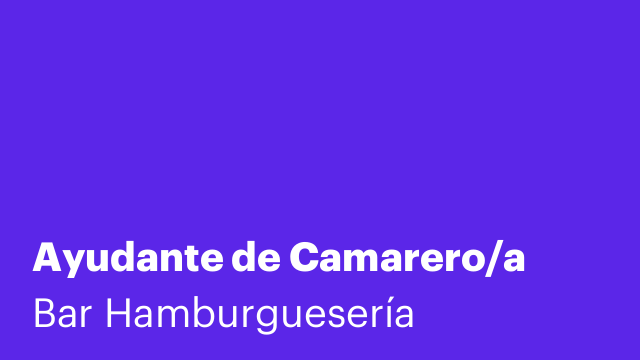 Ayudante de Camarero/a