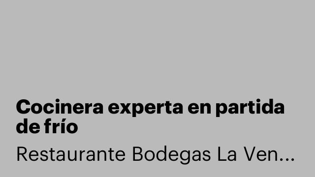 Cocinera experta en partida de frío