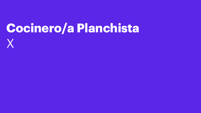 Cocinero/a Planchista