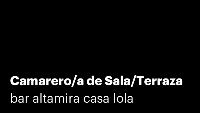 Camarero/a de Sala/Terraza