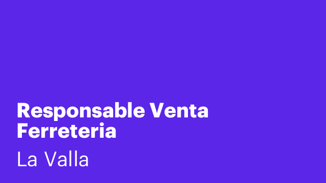 Responsable Venta Ferreteria