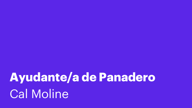 Ayudante/a de Panadero