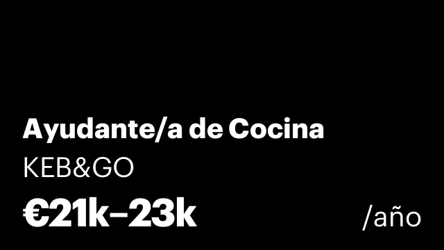 Ayudante/a de Cocina