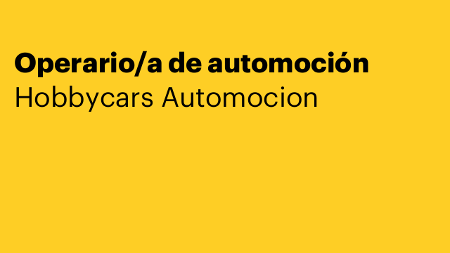 Operario/a de automoción