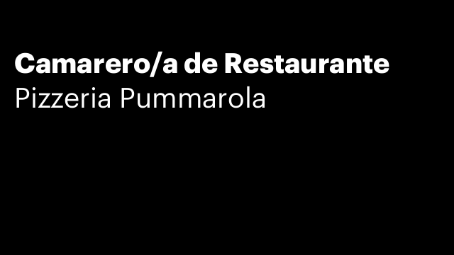 Camarero/a de Restaurante