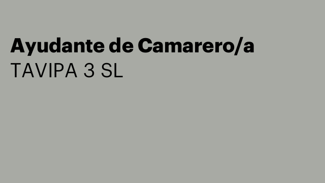 Ayudante de Camarero/a