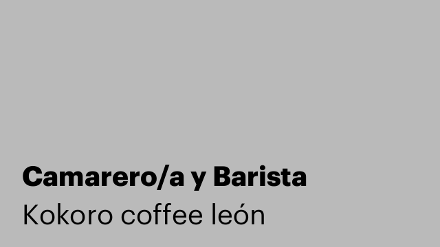 Camarero/a y Barista