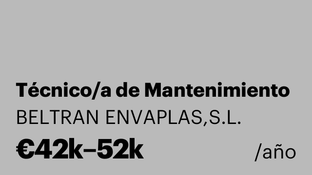 Técnico/a de Mantenimiento