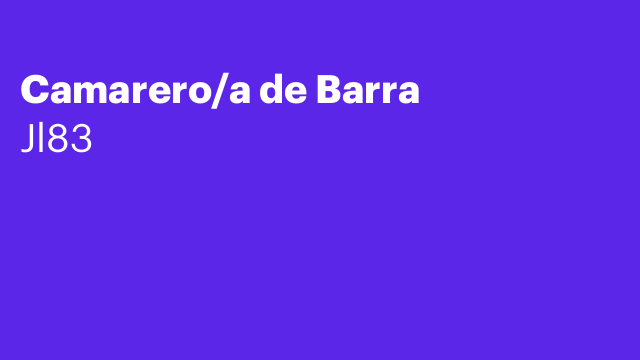 Camarero/a de Barra