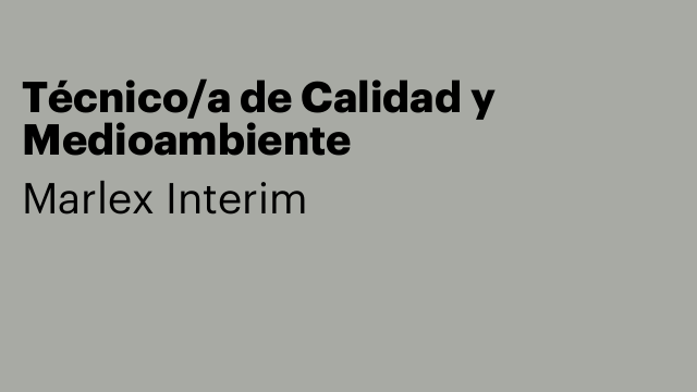 Técnico/a de Calidad y Medioambiente