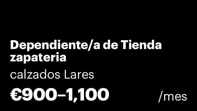 Dependiente/a de Tienda zapateria