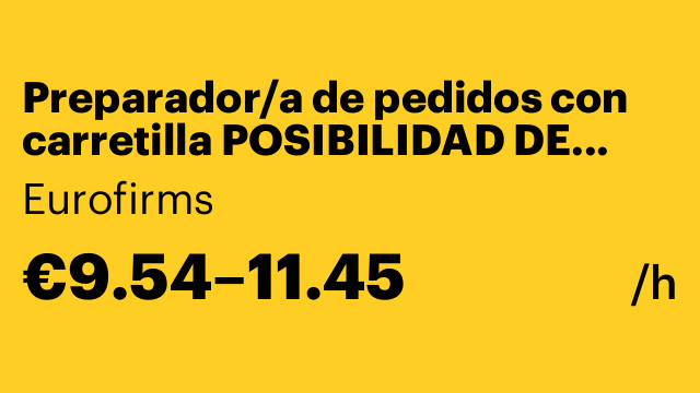 Preparador/a de pedidos con carretilla POSIBILIDAD DE INCORPORAR