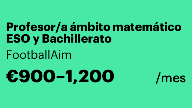 Profesor/a ámbito matemático ESO y Bachillerato