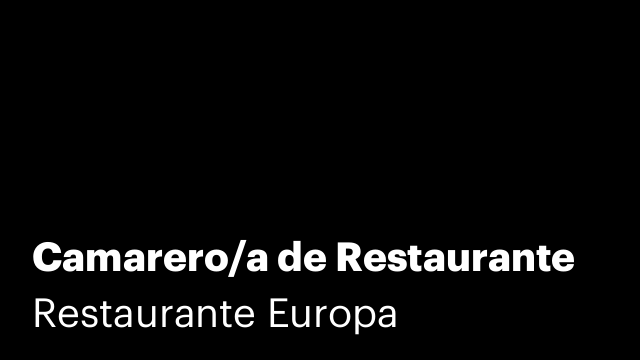 Camarero/a de Restaurante