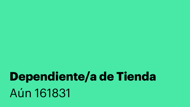 Dependiente/a de Tienda