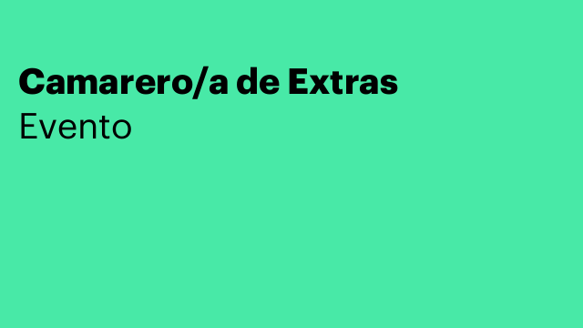Camarero/a de Extras