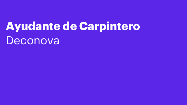 Ayudante de Carpintero