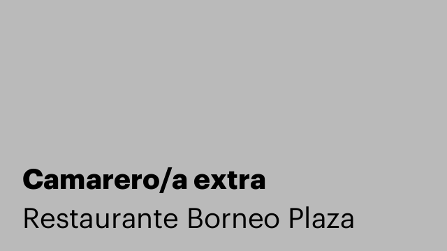 Camarero/a extra