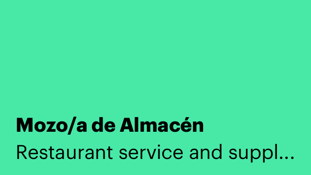 Mozo/a de Almacén