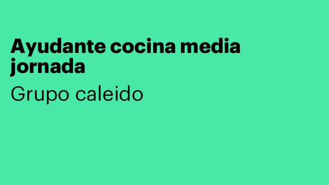 Ayudante cocina media jornada