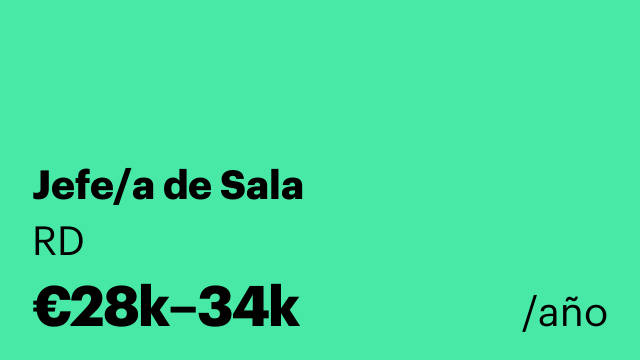 Jefe/a de Sala