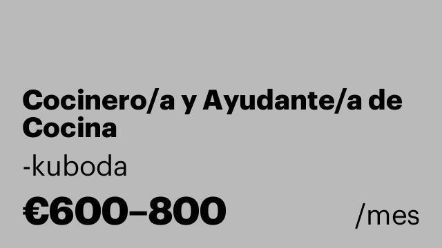 Cocinero/a y Ayudante/a de Cocina