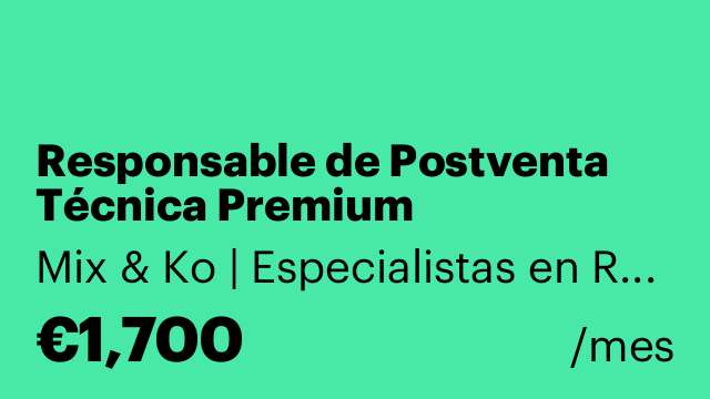 Responsable de Postventa Técnica Premium