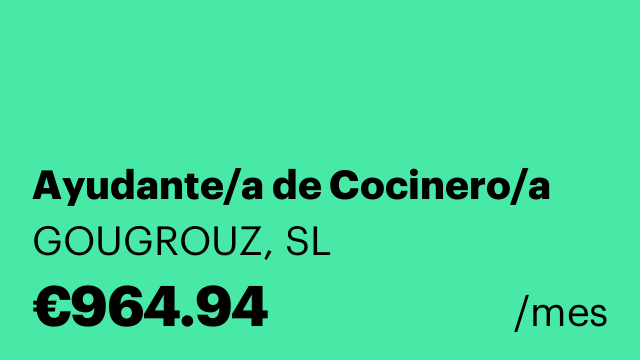 Ayudante/a de Cocinero/a