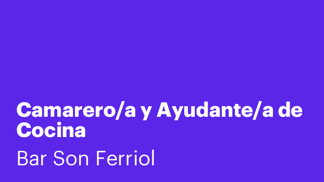Camarero/a y Ayudante/a de Cocina