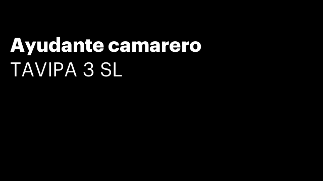 Ayudante camarero