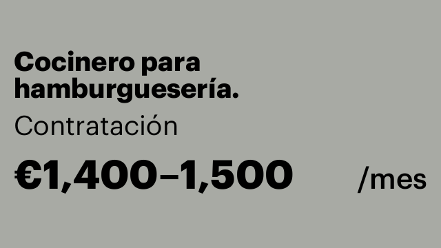 Cocinero para hamburguesería.