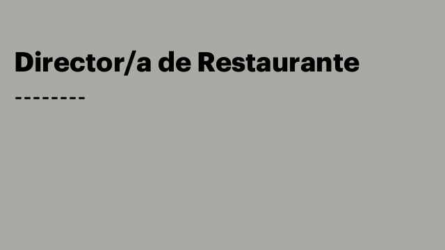 Director/a de Restaurante