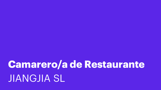 Camarero/a de Restaurante