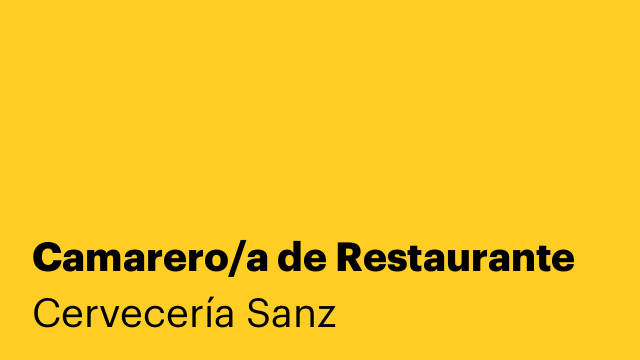 Camarero/a de Restaurante