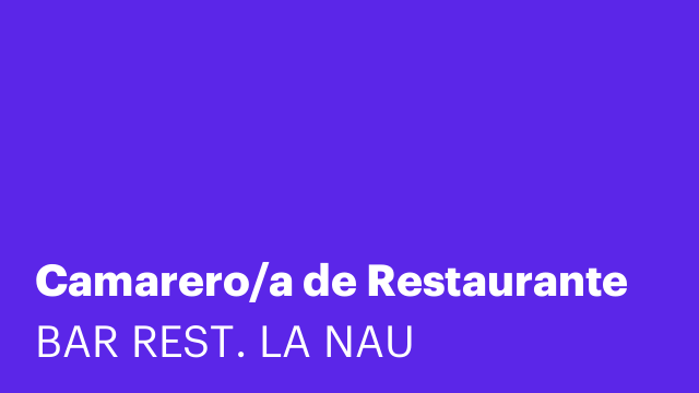 Camarero/a de Restaurante