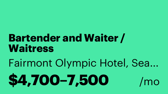 Bartender and Waiter / Waitress