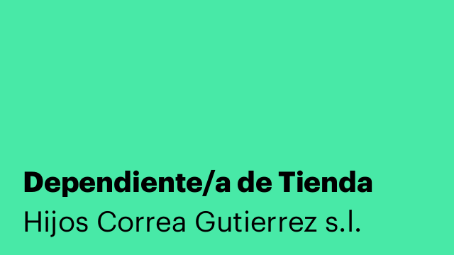 Dependiente/a de Tienda