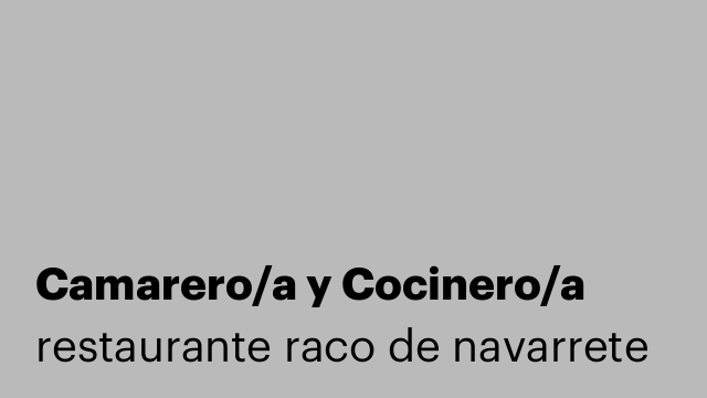 Camarero/a y Cocinero/a