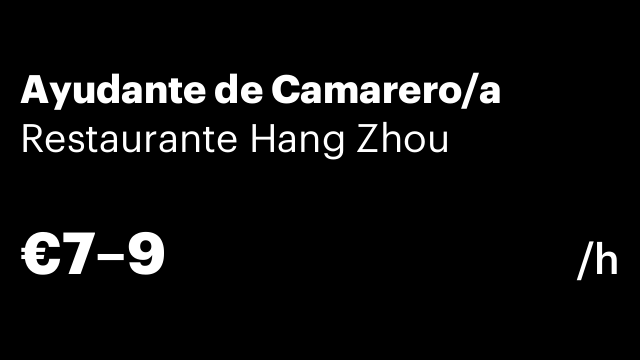 Ayudante de Camarero/a