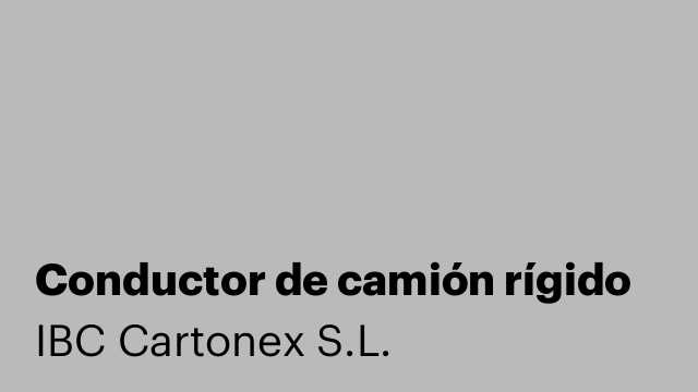 Conductor de camión rígido