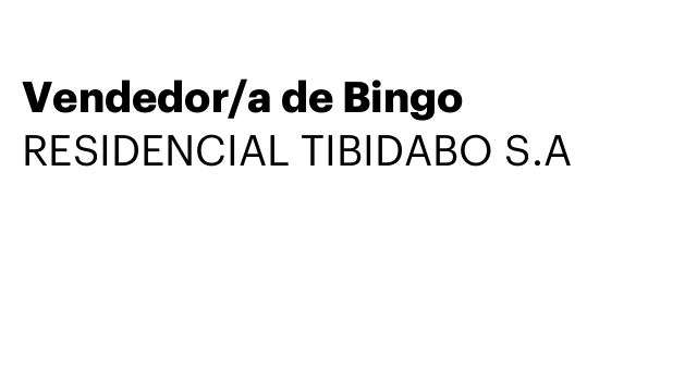 Vendedor/a de Bingo