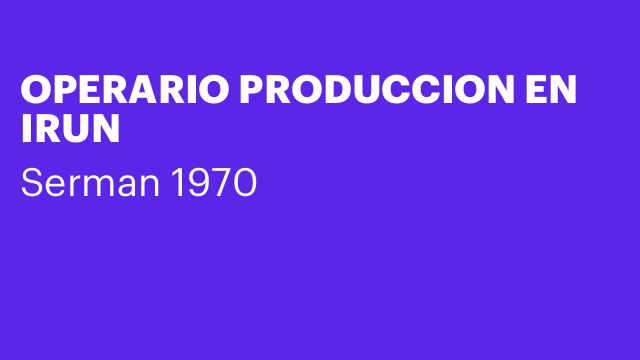 OPERARIO PRODUCCION EN IRUN