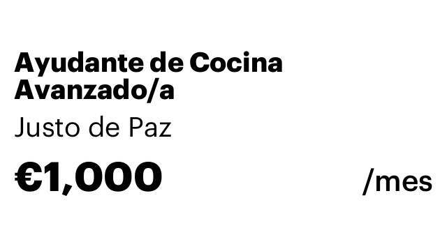 Ayudante de Cocina Avanzado/a