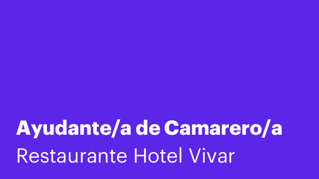 Ayudante/a de Camarero/a