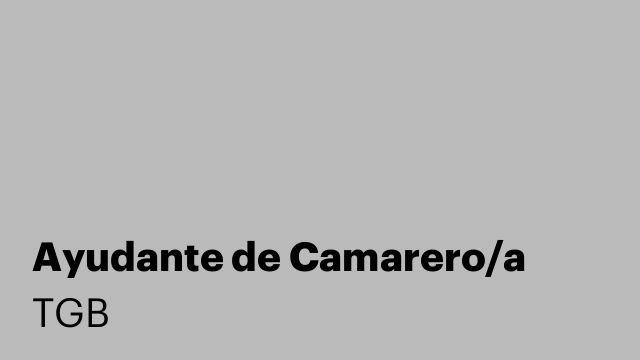 Ayudante de Camarero/a