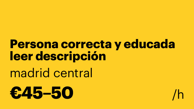 Persona correcta y educada leer descripción