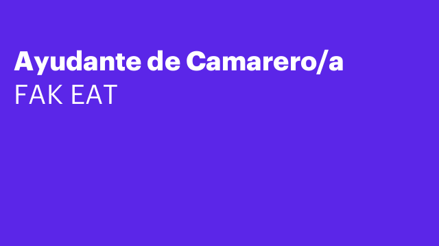 Ayudante de Camarero/a