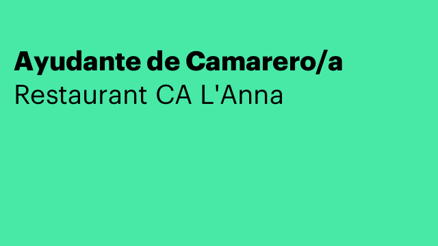 Ayudante de Camarero/a