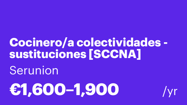 Cocinero/a colectividades - sustituciones [SCCNA]