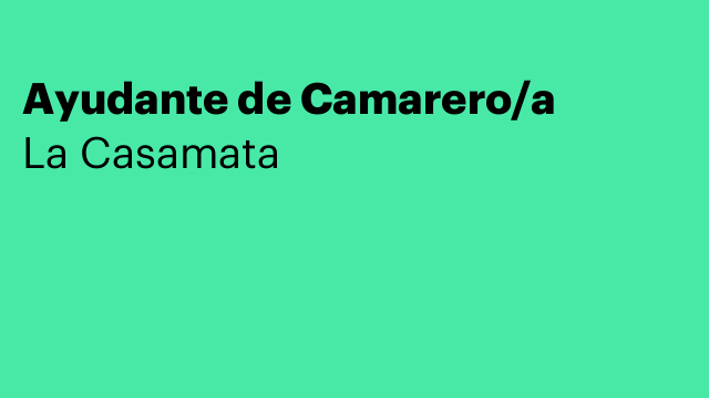 Ayudante de Camarero/a